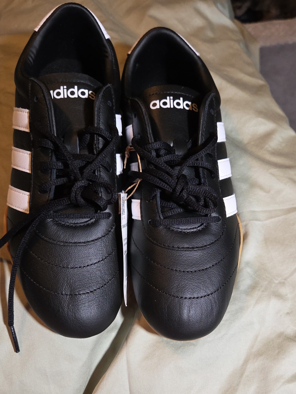 adidas Black with White Stripe Court Sneakers